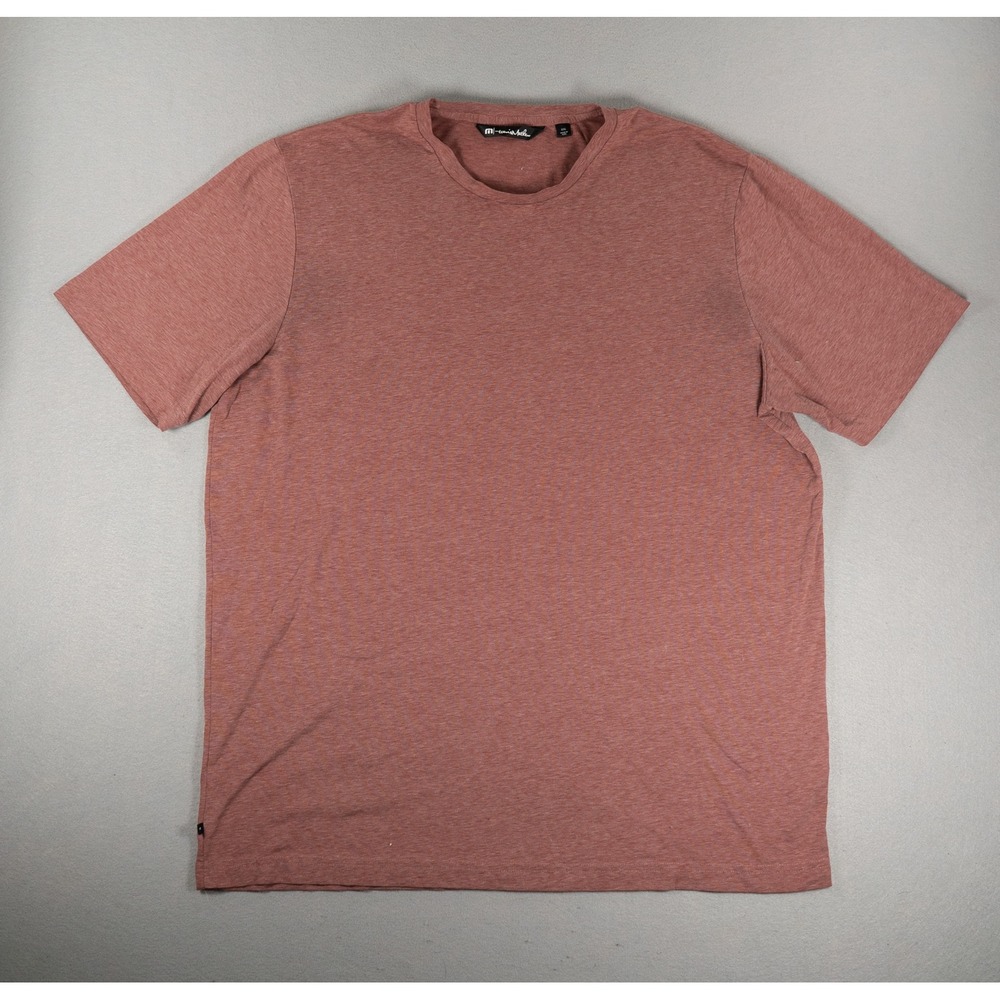 TravisMathew Mens T-Shirt XXL Short Sleeve Heathered Pima Cotton Blend Red